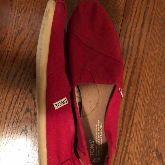 Red Canvas Women’s Classic Toms - Picture 3 of 4